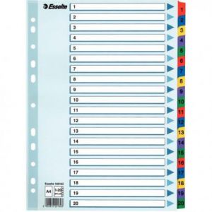 Przekładki Esselte A4 Mylar 1-20